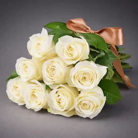 Высокие белые розы (70 см)